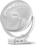 Koonie 8" Clip on Fan, 10000mAh Rechargeable Battery, Strong Airflow | 4 Speeds, Sturdy Clamp, Ideal Portable USB Desk Fan for Office, Golf Cart, Camping, Travel, Tent, Outdoor, Treadmill & Gym by Koonie