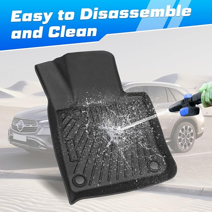 Sunsdrew Floor Mats for 2023-2026 Mercedes Benz GLC 300 / GLC 43 AMG | Front Rear Car Mats Accessories, All Weather Protection, TPE Rubber, Raised Edge - Image 7
