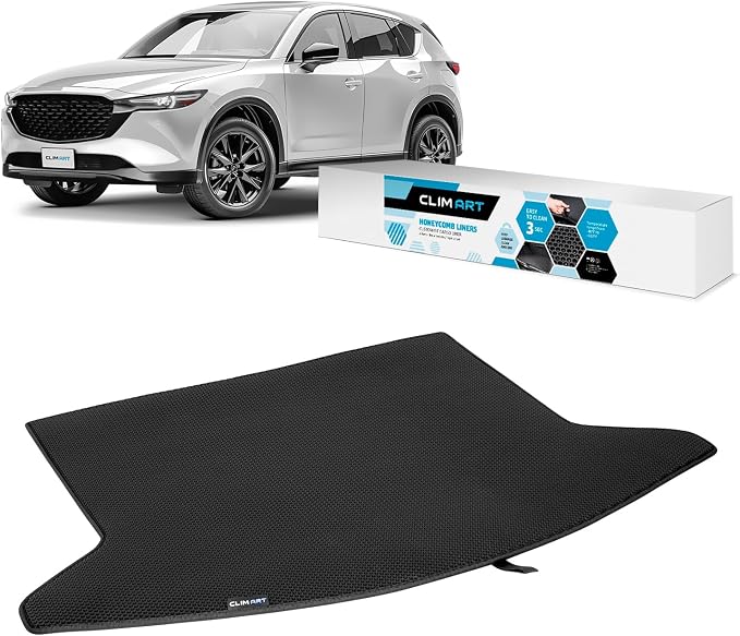 CLIM ART Cargo Liner for Mazda CX-5 2017-2025 Custom Fit Trunk Mat, with Honeycomb Dirtproof & Waterproof Technology - All-Climate, Heavy Duty, Anti-Slip Cargo Liner, Luggage - FL01117036 by CLIMART