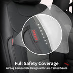 coverdream Wrangler Seat Covers Full Set for 2018-2026 Jeep Wrangler Rubicon,Sport,Sahara SUV,Rear Split Seat w/No Armrest,Fully Covered,Luxury Waterproof Leather Car Seat Protector(Black & Grey) - Image 4