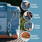 CleverMade Pacifica Collapsible Cooler Bag, Large Travel Cooler, Cool Gray | Keep Drinks Cold and Pack Light | A Reinforced Base, Storage Pocket, Bottle Opener, and Shoulder Strap Add Outdoor Utility - Image 3