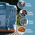 CleverMade Pacifica Collapsible Cooler Bag, Large Travel Cooler, Ocean | Keep Drinks Cold and Pack Light | A Reinforced Base, Storage Pocket, Bottle Opener, and Shoulder Strap Add Outdoor Utility - Image 3