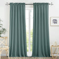 RYB HOME Linen Sheer Curtains 2 Panels for Living Room, Semi Transparent Privacy Drapes with Rod Pocket Farmhouse Style Window Treatments for Bedroom, Teal Blue, 52" W x 84" L by RYBHOME