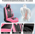 Fit Rogue Car Seat Covers Compatible with Nissan Rogue 2014-2026 - Premium Leather Waterproof Breathable，All-Weather Seat Cushion Protecto & Airbag Compatible （2 Front Seat, Pink & Black - Image 7