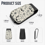 Leather Magnetic Sunglass Holder for Car Sun Visor, Cute Eyeglass Ticket Card Hanger Clip, Universal Auto Interior Accessories for SUV Pickup Truck, Sketch Floral - Image 3