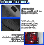 Bling Car Sun Visor Tissue Box Holder, PU Leather Auto Paper Towel Cover, Glitter Crystal Rhinestone Napkin Holder, Car Decoration Accessories for Women (Black/Red) - Image 4