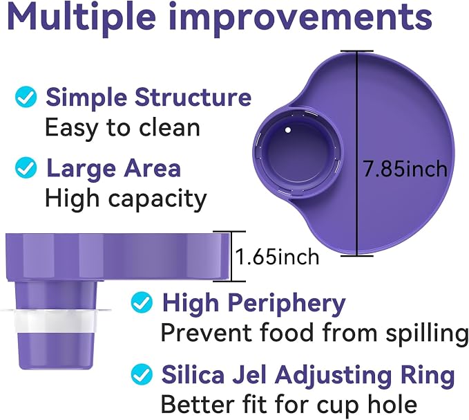 Kids Car Seat Tray, Travel Tray with Cup Holder for Toddler Baby, Kids Car Seat Food Snack Organizer for Road Trip, Stroller snack Organizer Travel Must Haves Toddler Must Haves (Purple, 1 PCS) - Image 5