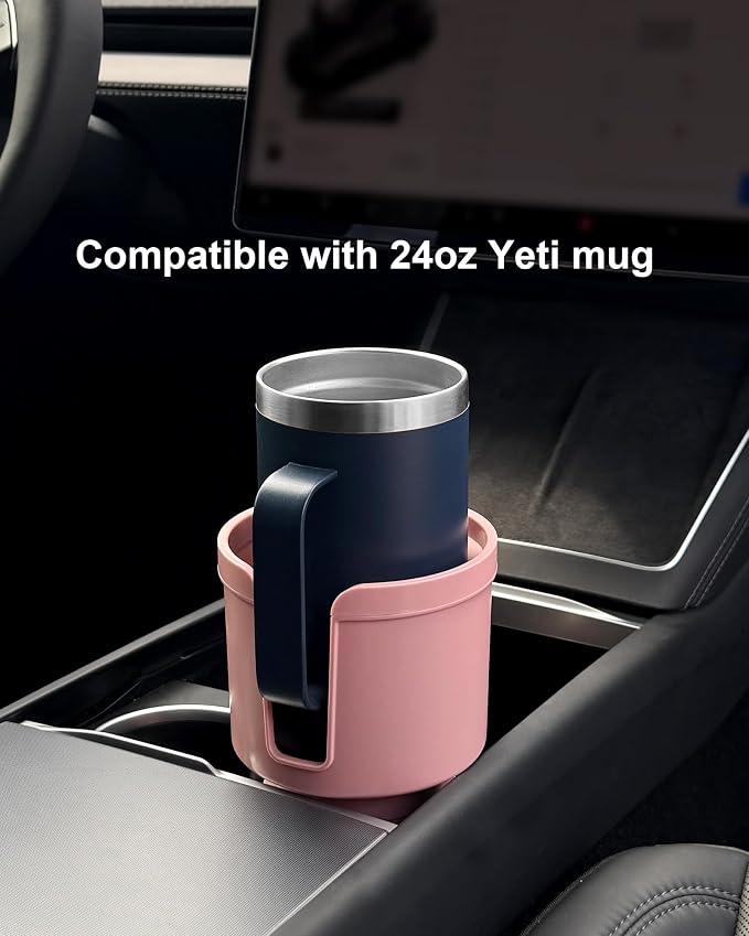 SEVEN SPARTA Car Cup Holder Expander for 32-46oz Large Bottles & Tumblers | Larger Version Fits Yeti 46oz, Hydro Flask & Nalgene, Upgraded Adjustable Offset Base, Fits 3.5"-4" Bottles, Mugs & Tumblers - Image 3