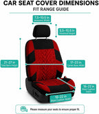 FH Group Car Seat Covers Full Set Premium Cloth - Universal Fit,Automotive Seat Cover,Low Back Front Seat Covers,Airbag Compatible,Split Bench Rear Seat,Washable Seat Cover for SUV,Sedan Red - Image 8
