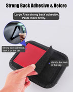 Car Seat Side Pocket Organizer for Car Doors and Consoles, Off-Black | Reusable Adhesive Car Storage Bag, Holds phones keys wallet sunglass etc, Suitable for all vehicles, PU Leather - Image 6