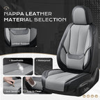 Coverado Seat Covers, Car Seat Covers Front Seats, Car Seat Cover, Car Seat Protector Waterproof, Car Seat Cushion Leather, Seat Covers Carseat Cover Universal Fit for Most Cars Black-Gray - Image 2