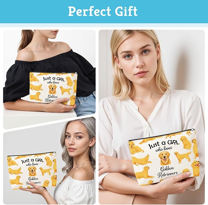 Best Dog Mom Gifts Makeup Bag Dad Mom Gifts for Golden Retriever Dog Lover Pet Animal Lover Owner Valentines Christmas Birthday Gift for Friend Sister Daughter Women Cosmetic Bag - Image 6