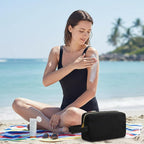 Kacctyen Insulated Makeup Bag for Car Women Cosmetics Bag Heat-resistant Travel Makeup Organizer Waterproof Skincare Case from Melting Freezing Winter Valentines Gift for Women(Medium,Portable,Black) - Image 7