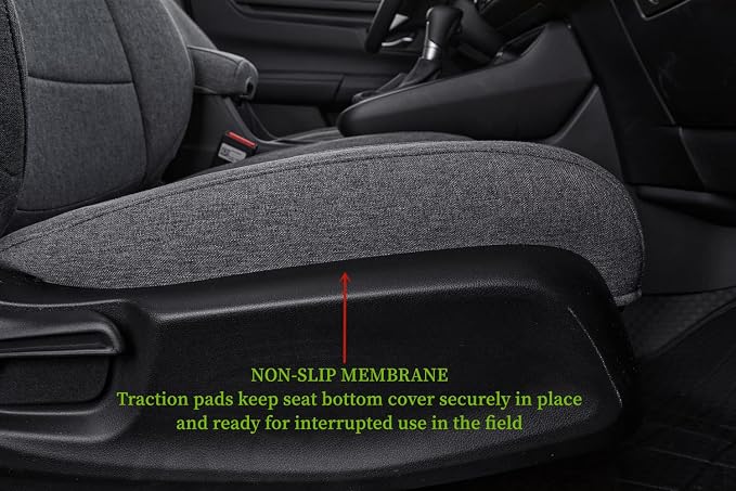 coverdream Car Seat Covers for 2024-2026 Hyundai Santa Fe,7 Seats Full Set | For 2024-2026 SE, SEL, XRT& Hybrid SEL, 2nd-Row 40/60 Split Seats W/Armrest, Polyester (Gray) - Image 4