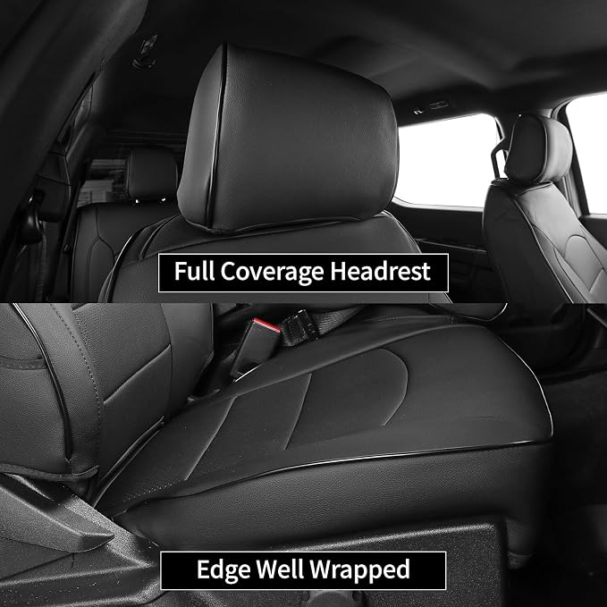 EKR F150 Seat Covers Custom Fit for (RegularCab) 2015-2020 Ford F150 XL/XLT & 2017-2022 F250/F350/F450 XL/XLT(First Row Only),Heavy Duty Waterproof Protection for Work Trucks,Faux Leather(Black) - Image 3
