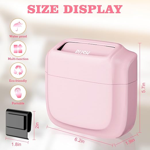 2 Pack Car Trash Can with Lid, Built-in Storage Garbage Bag, Pink | Leakproof Car Door Trash Can with Hook, for women, 60pcs Trash Bags, Mini Automotive Garbage Bin for Vehicle, Office, Home - Image 7