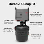 WeatherTech CupFone, Universal Cup Holder Phone Mount for Cars – Adjustable & Secure Fit with Open Access for Charging – Compatible with iPhone, Android - Metal Knobs, Gold - Image 3