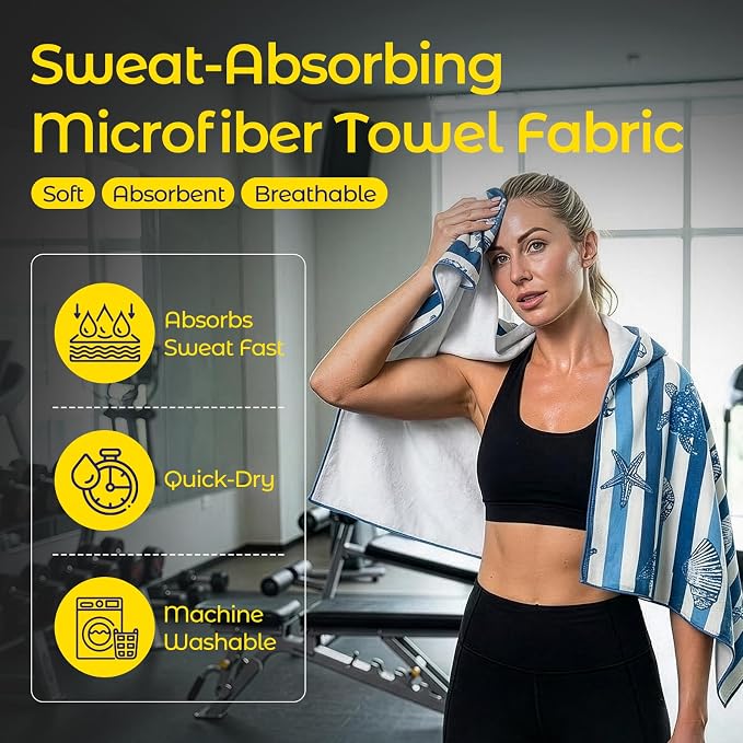 Car Seat Towel Cover, Full-Sized, Sweat Absorbing Towel for Gym - Turtle | Washable quick-dry towel cover protects front seats from sweat and water after gym, workout, running, beach and swimming - Image 5