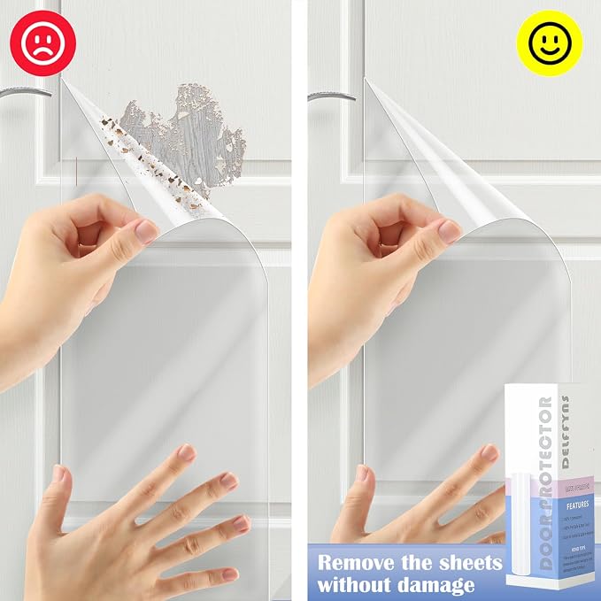 400'' x 8.3'' Door Scratch Protector from Dog Scratching, Anti Scratch Guard Deterrent Tape, Ultra Durable Pad for Cats Dogs, Door Frame Protector for Screen Door, Window, Wall, Chari Leg - Image 4