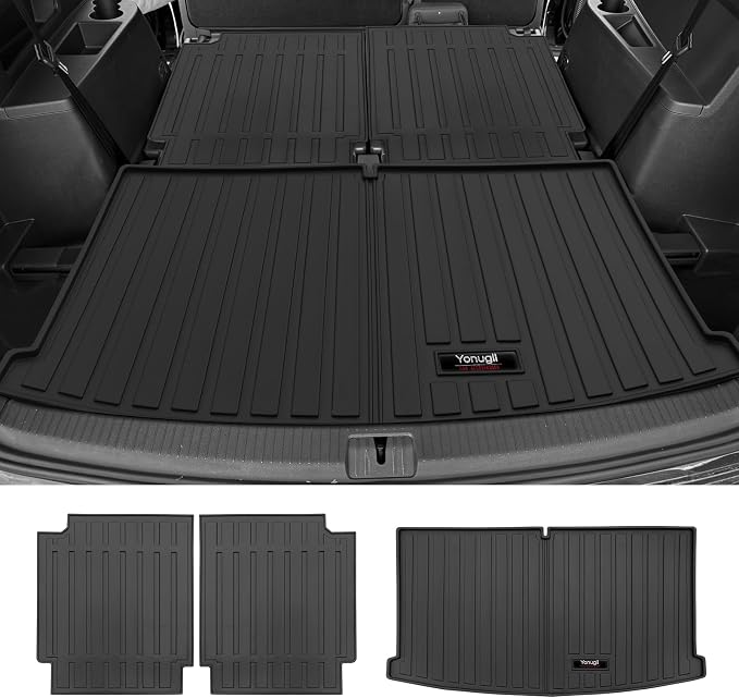 Custom for 2018-2025 2026 VW Atlas 6/7 Seat Cargo Mats Trunk Liner and 3rd Rear Seat Backrest Mat All Weather TPE Protection Mat Accessories (for 2018-2026 VW Atlas 6/7 Seat) - Image 2