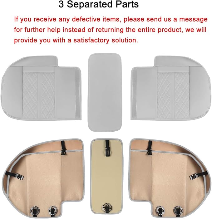 Car Seat Cover for Rear Car Seat Bottom,Luxury PU Leather Seat Cushion | Auto Interior Seat Cover Without Backrest,Full Wrapping Edge Works with Sedan SUV Pickup Minivan - Image 5
