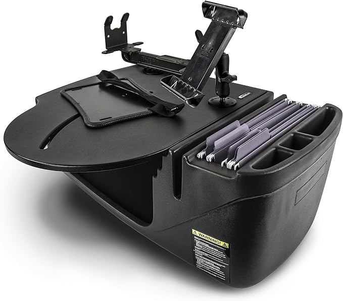 AutoExec AE-RMCD-PS-TAB-BT Roadmaster Car Desk for Your Vehicle Workstation and Mobile Office, Black with Printer Stand and Tablet Mount | Vehicle Workstation, Mobile Office, Printer Stand, Tablet Mount by AutoExec