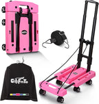 GtIiFmTe Foldable Hand Truck, Lightweight Luggage Cart for Airport Car Seat | Compact Folding dolly with Rotating swivel wheel,storage size12×15.7×4.1",300lbs Load,Upright Lock Handle with 3bungee cords by GtIiFmTe