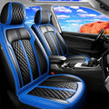 Fit Liberty Seat Covers Custom Fit for Jeep Liberty 2002-2012, Front Pair | Premium Leather Full Coverage Protectors, Waterproof, Breathable, Scratch Resistant, Easy Wipe, Airbag Compatible, Black+Blue by FiveFox