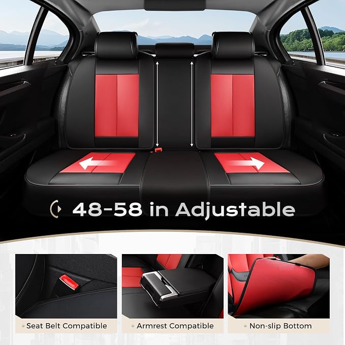 Coverado Car Seat Covers, Seat Covers for Cars, Waterproof Leather Auto Seat Protectors, Leather Car Seat Cushion, Car Interiors Accessories Universal Fit for Most Cars - Image 7