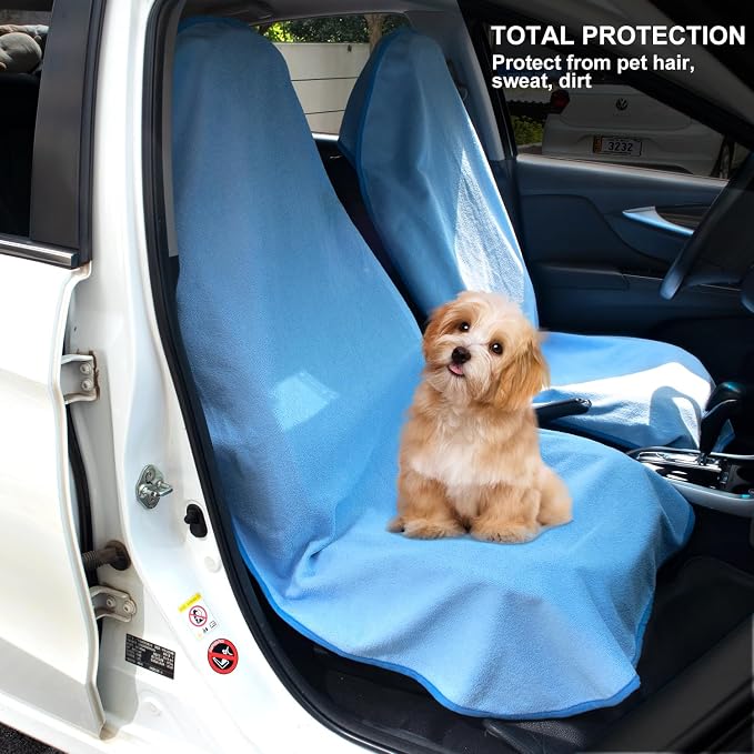 Waterproof Sweating Car Seat Cover for Post Gym Workout, Running, Swimming, Beach and Hiking, Universal Fit Non-Slip Bucket Seat Protector for Cars SUV Trucks, Machine Washable (Light Blue) - Image 5