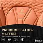 Car Seat Covers Full Set Orange Seat Cover Front Seats and Back Leather Seat Covers for Cars Waterproof Car Seat Cushion Universal Car Seat Protector Fit for Most Cars Trucks SUVs - Image 7