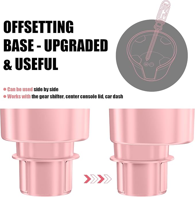 SEVEN SPARTA Car Cup Holder Expander for 32-46oz Large Bottles & Tumblers | Larger Version Fits Yeti 46oz, Hydro Flask & Nalgene, Upgraded Adjustable Offset Base, Fits 3.5"-4" Bottles, Mugs & Tumblers - Image 5