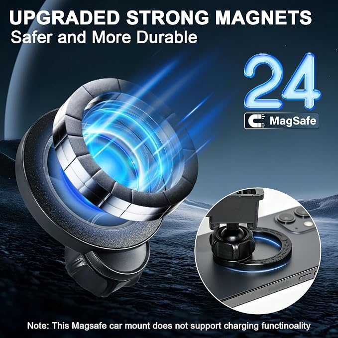 Dual-End Car Phone Holder for 2026 Mazda CX5 CX-5 Accessories 12.9 Screen | Strong Magnetic Cell Phone Mount for Magsafe iPhone, 360° Hands-Free No Air Vent Blockage Stable Stand, Not for Premium Plus - Image 7
