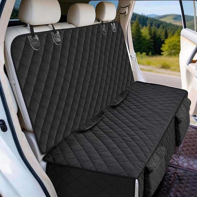 Bark Lover Deluxe More Durable Waterproof Backseat Protector, High Heat Resistant and Nonslip Back Seat Cover for Dogs Kids, Universal Size Fits Cars, Trucks, SUVs - Image 3
