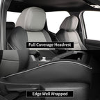 EKR Tacoma Car Seat Covers Custom Fit for Toyota Tacoma (Petrol) 2024 2025 2026 DoubleCab/CrewCab SR/SR5/TRD Sport/TRD Off-Road/Limited -Truck Seat Covers Full Set,Faux Leather(Black/Gray) - Image 3
