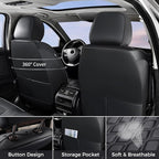 Huidasource 2007-2017 Wrangler JK Seat Covers 4 Door (Full Set/Black) | Waterproof Leather Custom Seat Cover, Front&Rear Seat Cushion Protector Fit for Jeep Wrangler JK 4-Door Sahara Sport Rubicon - Image 2