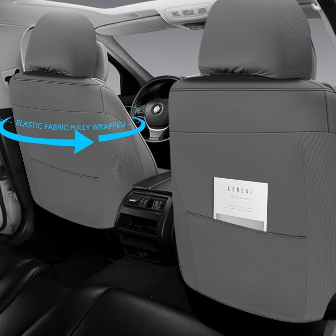 Universal Fit Premium Beige Leather 5-Seats Car Seat Covers | Waterproof full-set seat protector for Cars,SUVs,Trucks,airbag-safe,wipe-clean,10-min install,all-season car seat cushion. - Image 4