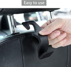 AMVOYOA Car Headrest Hook, Leather Vehicle Back Seat Hanger Storage for Purse Groceries Bag and More, Black&Red, Pack of 2 - Image 7