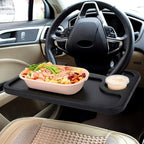 XINDELL Steering Wheel Tray - Food Tray for Eating & Laptop Holder Vehicle Travel Accessories, Front Seat Desk Car Organizer, Compatible with Honda, Jeep, Nissan, Ford, Truck & Van Interiors - Image 2