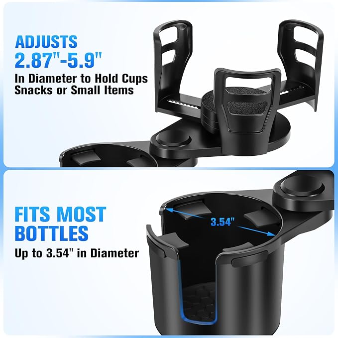 Universal 2 in 1 Car Cup Holder Expander with Adjustable Base, Fits Most Bottles - Image 6