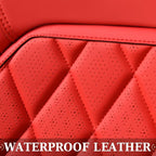 Coverado Leather Seat Covers, Car Seat Cover Front Seats, Waterproof Seat Covers, Luxury Faux Leather Car Seat Protectors, Red Car Seat Cover, Automotive Seat Covers Universal Fit for Most Cars - Image 4