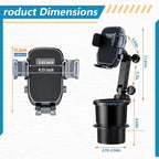SAMPUSS 2-in-1 Phone Holders for Your Car Car Cup Holder Car Phone Holder | 360° rotation 2-in-1 function car phone mount with long arm universal smartphone phone holder car cup holder expander - Image 7
