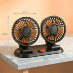 24V Dual Head Car Fan for SUV Truck RV, 2-Speed 360° Rotate | Cigarette Lighter Powered，Dual-head independent 360° rotation，2-speed turbo airflow，24V universal compatibility - Image 7