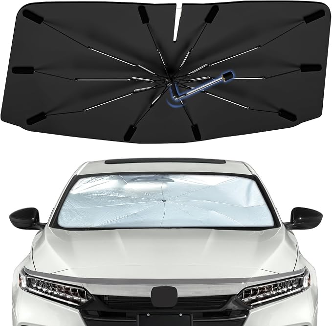 Windshield Sun Shade Umbrella for Honda Accord 2018-2026 Front Window | Foldable Car Sunshade, 360 Rotation Automotive Interior UV Protection for Outdoor Parking, Keep Car Cool by Bocvam