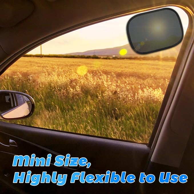 Car Window Shades, 2 Packs Mini Car Sun Shade for Front/Rear Window/Windshield, See Through Cling Window Blocker, Mesh Window Cover Screen Sun Glare 9.2"x6.9" Universal Fit - Image 2