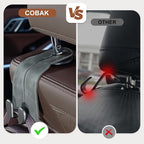 CoBak Purse Hook for Car - Universal Premium Stitched Leather and Aluminum-Magnesium Alloy Double Car Seat Back Storage Hook for Purses, Handbags, Bags (4 Pack),Gray - Image 3