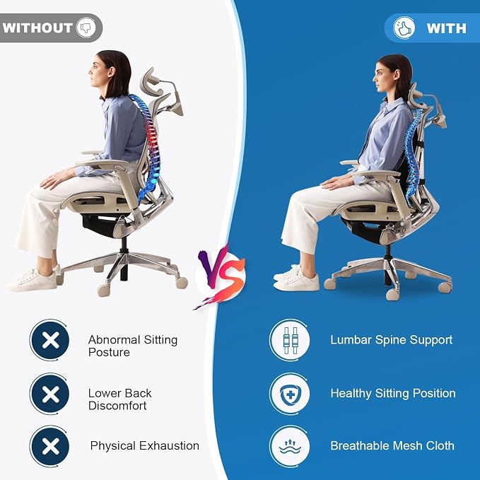 Lumbar Support Pillow for Office Chair Car, Gaming Chair Lower Back Pain Relief Memory Foam Cushion with Greeting Card,3D Mesh Cover Ergonomic Back Rest, Birthday Gift for Dad,Stocking Stuffers - Image 4