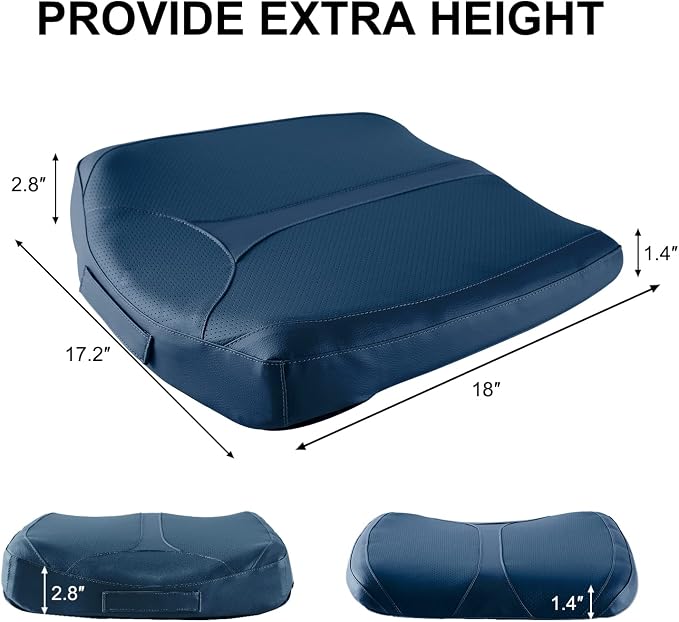 Leather Car Memory Foam Heightening Seat Cushion for Short People Driving,Hip(Coccyx/Tailbone) and Lower Back Pain Relief Butt Pillows,for Truck,SUV,Office Chair,Wheelchair,etc. (Blue - Image 6