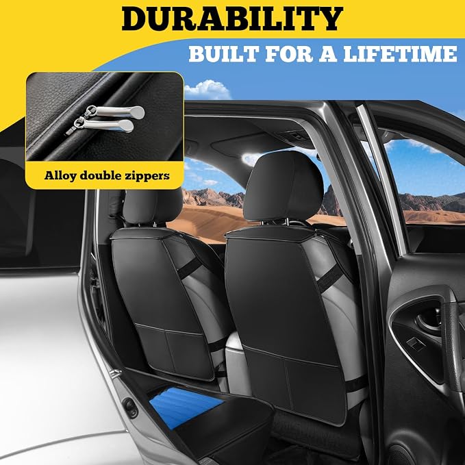 Car Seat Covers Full Set, Faux Nappa Leather, for Sedans and SUVs | Full Set, Waterproof, Airbag Compatible - Image 4