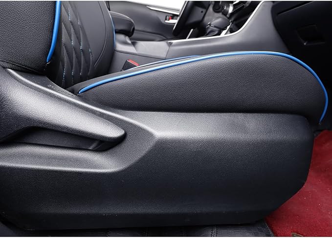 EKR Corolla Seat Cover Custom Fit for Toyota Corolla 2020 2021 2022 XLE,Leather Car Seat Cover Full Set-Faux Leather(Black with Blue Trim) - Image 2